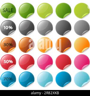 Vector Modern Glassy Icons set on White Background (Moderne Glassymbole auf weißem Hintergrund) Stock Vektor