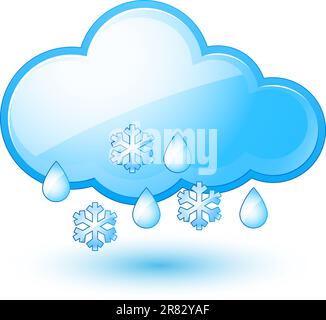 Einzelne Wetter-Icon - Cloud mit Schnee und Regen Stock Vektor