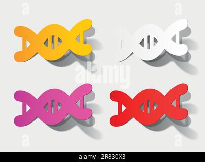 Molekül in Form eines Aufklebers Stock Vektor