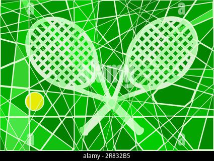 Bearbeitbares Vektor Mosaikdesign Grass Court Tennis Stock Vektor