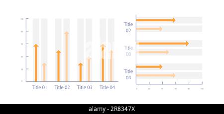 Gruppierte Pfeile Infografik Diagrammdesign Vorlagensatz Stock Vektor