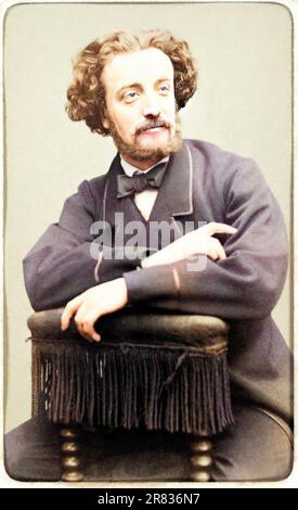 1861 , Paris , FRANKREICH : der gefeierte französische Tenor ERNESTO NICOLINI ( 1834 - 1898 ) , geboren Ernest Nicolas , verheiratet mit Sopran ADELINA PATTI ( 1843 - 1919 ) von 1886 bis 1898 bei seinem Tod . Das Ehepaar trat in Russland , Italien , Österreich , Deutschland , Südamerika und den Vereinigten Staaten auf . In den Rollen für die Opern von Vincenzo BELLINI , Giuseppe VERDI und Gioachino ROSSINI . Foto: Carjat et Cie , Paris . DIGITAL KOLORIERT. - GESCHICHTE - FOTO STORICHE - CANTANTE LIRICO - OPERA - MUSICA CLASSICA - klassisch - Portrait - Rituto - OPERNHAUS - OPERA LIRICA - classica - klassisch Stockfoto