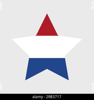 Die Vektorsymbole der niederländischen Flagge in Form von Herz, Stern, Kreis und Karte. Darstellung der niederländischen Flagge in verschiedenen geometrischen Formen. Stock Vektor