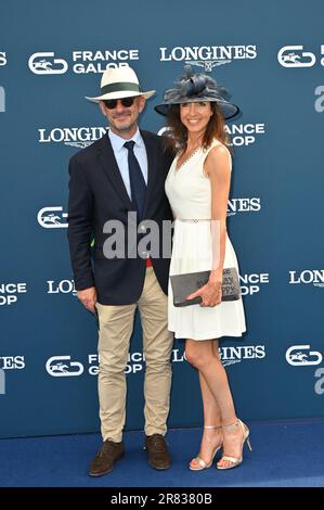 Chantilly, Frankreich. 18. Juni 2023. Gäste, die am 18. Juni 2023 den Prix de Diane Longines in Chantilly, Frankreich, besuchen. Foto: Mireille Ampilhac/ABACAPRESS.COM Kredit: Abaca Press/Alamy Live News Stockfoto