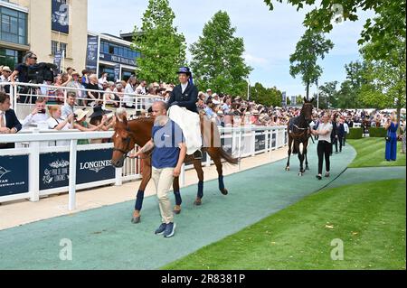 Chantilly, Frankreich. 18. Juni 2023. Prix de Diane Longines in Chantilly, Frankreich, am 18. Juni 2023. Foto: Mireille Ampilhac/ABACAPRESS.COM Kredit: Abaca Press/Alamy Live News Stockfoto