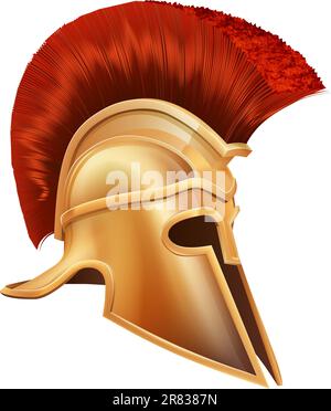 Abbildung eines antiken griechischen Krieger Helm, Spartan Helm, römischen Helm oder Trojan Helm. Stock Vektor