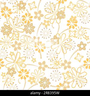 Nahtlose florale Muster auf weißem Hintergrund Stock Vektor