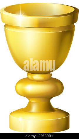 Abbildung eines glänzenden goldenen Becher Gral oder Becher Stock Vektor