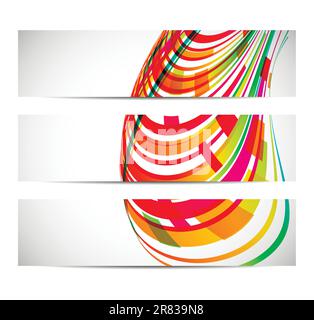 Drei Banner mit abstraktem Hintergrund Stock Vektor