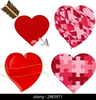 Heart Set für valentinstag ist auch als Vektor im EPS-Format von Adobe Illustrator und komprimiert in einer ZIP-Datei verfügbar. Die Vektorversion wird skaliert auf... Stock Vektor