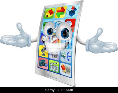 Handy-Charakter Maskottchen Cartoon illustration Stock Vektor