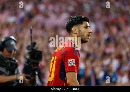 Rotterdam, Niederlande. 19. Juni 2023. Marco Asensio wurde während des Finalspiels der UEFA Nations League 2022/23 zwischen Kroatien und Spanien in De Kuip gesehen. Endstand: Kroatien 5:4 Spanien Kredit: SOPA Images Limited/Alamy Live News Stockfoto