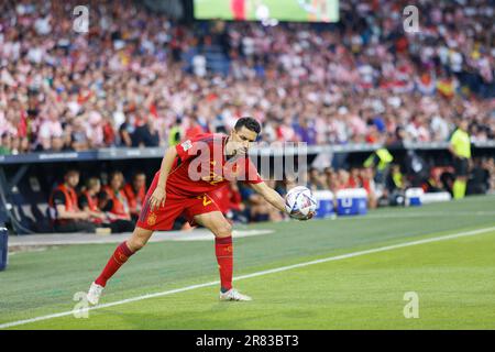 Rotterdam, Niederlande. 19. Juni 2023. Jesús Navas in Aktion während des Finalspiels der UEFA Nations League 2022/23 zwischen Kroatien und Spanien in De Kuip. Endstand: Kroatien 5:4 Spanien Kredit: SOPA Images Limited/Alamy Live News Stockfoto