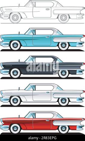 Teil der Kollektionen von Karosserieformen. Nur einfache Verläufe - kein Verlaufsgitter. Stock Vektor