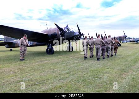 Schwungrad-Event auf der Bicester Heritage 2023 Stockfoto