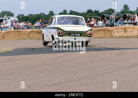 1966 Lotus Ford Cortina auf dem Flywheel Event im Bicester Heritage 2023 Stockfoto