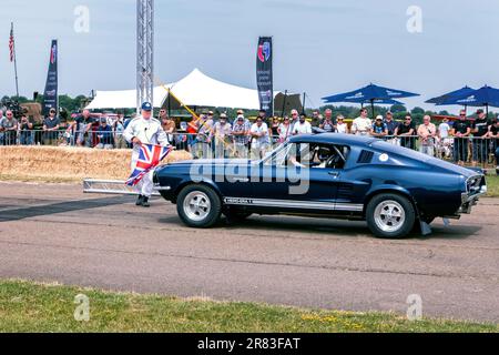 1967 Hero-ERA One Ford 1967 Ford Mustang Fastback auf dem Flywheel Event bei Bicester Heritage 2023 Stockfoto