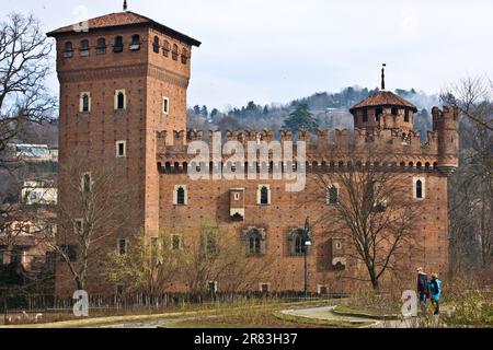 Turin Burg, in der Valentino Park, Piemont, Norditalien Stockfoto