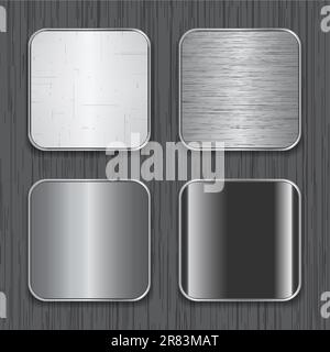 Leere Symbolvorlagen für Metallic Apps. Vektordarstellung Stock Vektor