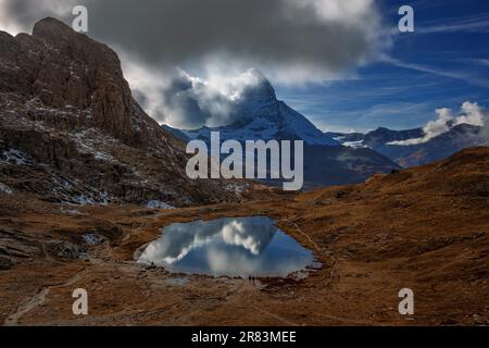 Lake Riffel, Zermatt. Das Matterhorn. Die Schweiz Stockfoto