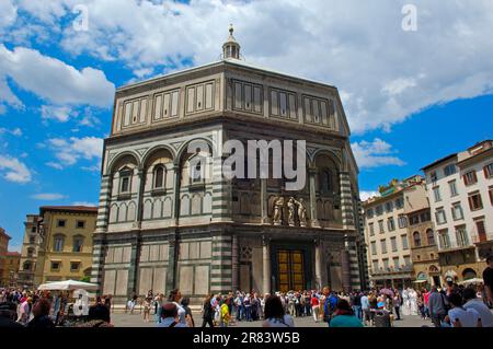 Florenz, Baptisterium, Tor zum Paradies, Osttür, Domplatz, Piazza del Duomo, Toskana, Italien Stockfoto