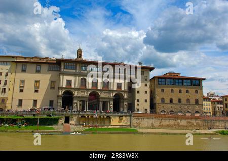 Florenz, Uffizien-Galerie, Fluss Arno, Toskana, Italien Stockfoto