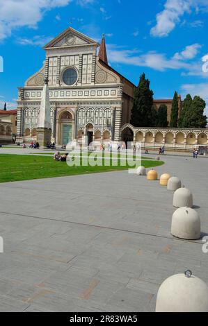 Florenz, Kirche Santa Maria Novella, Platz Santa Maria Novella, Piazza Santa Maria Novella, Toskana, Italien Stockfoto