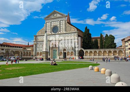 Florenz, Kirche Santa Maria Novella, Platz Santa Maria Novella, Piazza Santa Maria Novella, Toskana, Italien Stockfoto