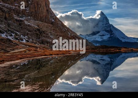 Lake Riffel, Zermatt. Das Matterhorn. Die Schweiz Stockfoto