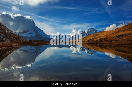 Lake Riffel, Zermatt. Das Matterhorn. Die Schweiz Stockfoto