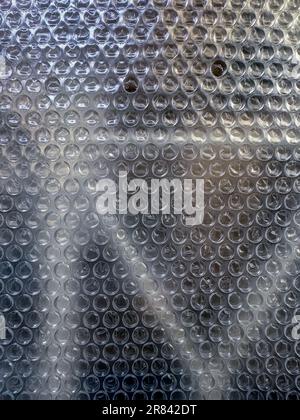 Ein Hintergrund der Texturebene mit Luftpolsterummantelung. Stockfoto
