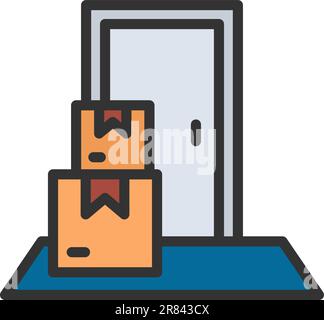 Vektorbild des Symbols „Door Delivery“. Stock Vektor