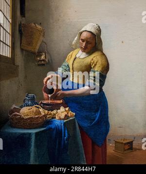 Milkmaid, Johannes Vermeer, circa 1660, Rijksmuseum, Amsterdam, Niederlande, Europa Stockfoto