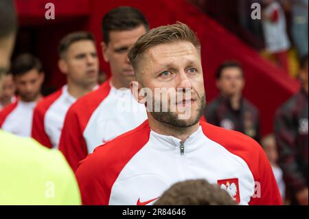 WARSCHAU, POLEN - 16. JUNI 2023: Freundschaftsspiel Polen gegen Deutschland 1:0. Jakub Blaszczykowski Kuba während seines Abschiedsspiels. Stockfoto
