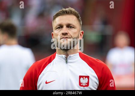 WARSCHAU, POLEN - 16. JUNI 2023: Freundschaftsspiel Polen gegen Deutschland 1:0. Jakub Blaszczykowski Kuba während seines Abschiedsspiels. Stockfoto