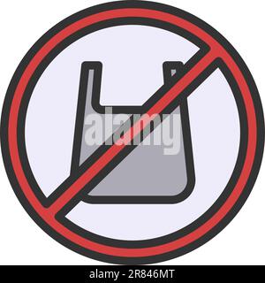 Kein Vektorbild des Symbols „Plastic Bags“ (Kunststoffbeutel). Stock Vektor