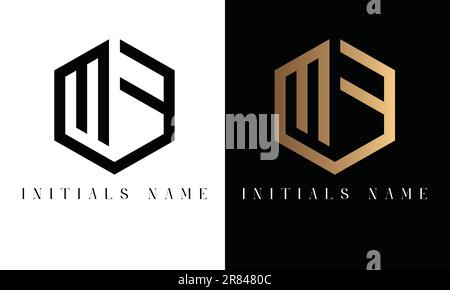 Luxuriöses Original-MF- oder FM-Textzeichen-Logo mit Monogramm Stock Vektor
