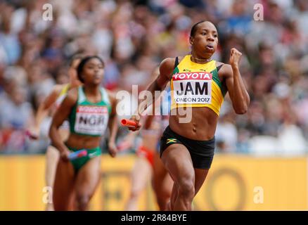 Anastasia Natalie LE-ROY nimmt an der 4x400 m langen Staffel bei der Leichtathletik-Weltmeisterschaft London 2017 Teil. Stockfoto