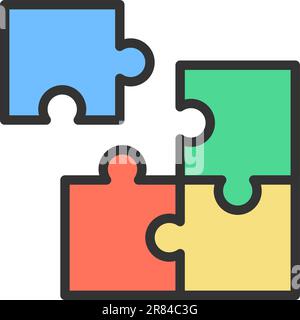 Vektorbild des Symbols für Puzzle-Teile. Stock Vektor