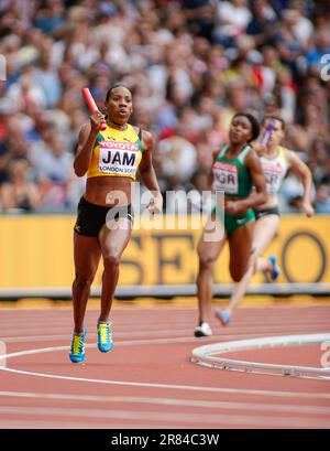 Anastasia Natalie LE-ROY nimmt an der 4x400 m langen Staffel bei der Leichtathletik-Weltmeisterschaft London 2017 Teil. Stockfoto