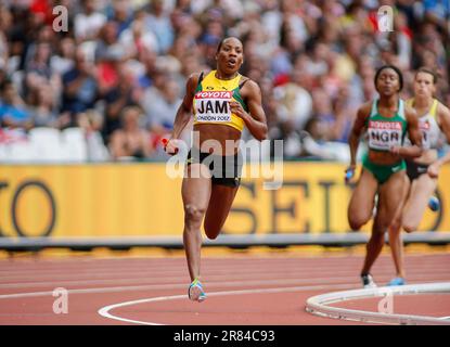 Anastasia Natalie LE-ROY nimmt an der 4x400 m langen Staffel bei der Leichtathletik-Weltmeisterschaft London 2017 Teil. Stockfoto