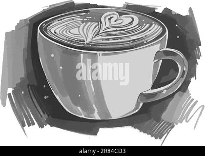 Skizzieren Sie die Kaffeetasse. Von Hand Gezeichnet. Vektorgrafik. Stock Vektor