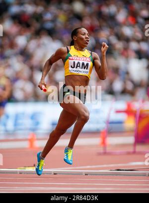 Anastasia Natalie LE-ROY nimmt an der 4x400 m langen Staffel bei der Leichtathletik-Weltmeisterschaft London 2017 Teil. Stockfoto