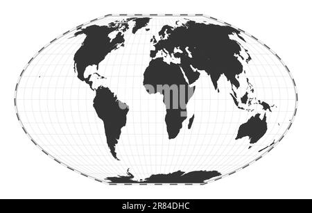 Vektor-Weltkarte. McBryde-Thomas flachpolare quartische pseudozylindrische EQUAL-Area-Projektion. Stock Vektor
