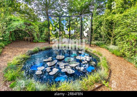 Zierausstellung "Le Jardin du Verstholen" im Domaine de Chaumont-sur-Loire, Loir-et-Cher (41), Frankreich. Stockfoto