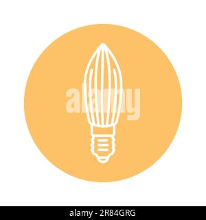 Symbol für schwarze Linie der LED-Lampe. Piktogramm für Webseite, mobile App, Werbeaktion. Stock Vektor