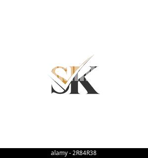 Buchstabenbuchstaben Initialen Monogramm Logo SK, KS, S und K Stock Vektor