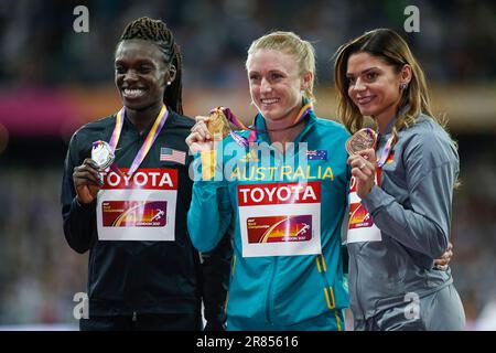 Sally Pearson bei der Preisverleihung und bei der Leichtathletik-Weltmeisterschaft 2017 in London. Stockfoto