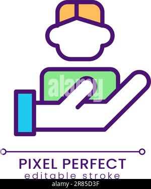 RGB-Farbsymbol „Pixel Perfect“ für den Kundenservice Stock Vektor