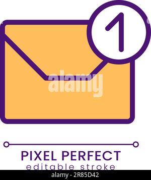 E-Mail-Benachrichtigung Pixel Perfect RGB-Farbsymbol Stock Vektor